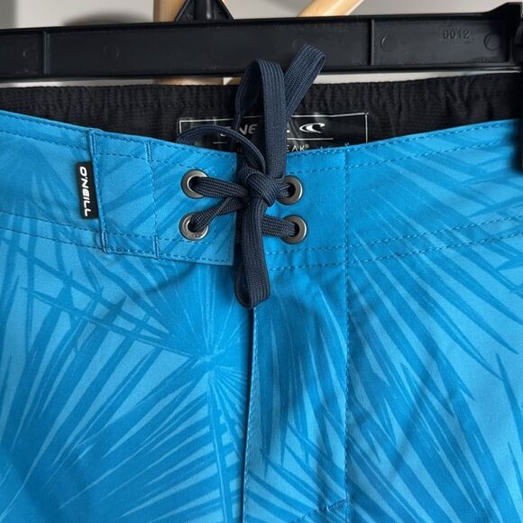 NWT O'Neill Aqua Palm Men's Board Swim Shorts Hyperfreak Stretch Dry 32 Blue - Picture 9 of 13